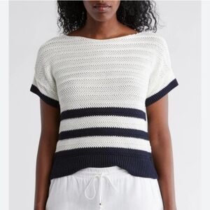 Ellen Tracy Stripe Open Stitch‎ Sweater